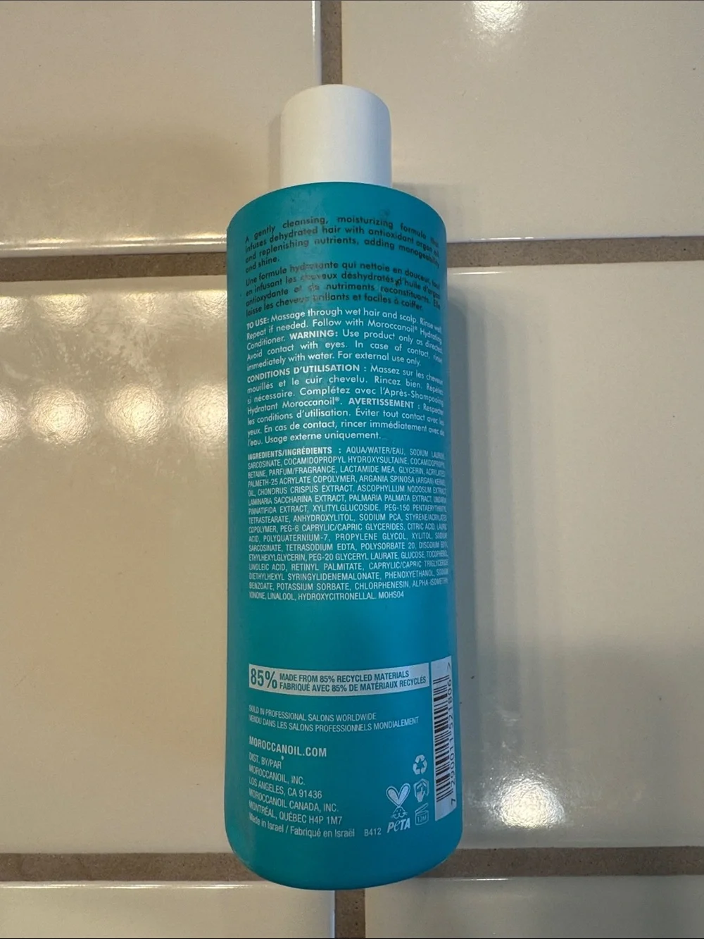 Moroccanoil Hydration Shampoo - Bright Turquoise Bottle with Orange Logo